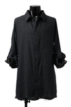 画像をギャラリービューアに読み込む, Aleksandr Manamis Tuck-Up Sleeve Shirt / CHECK & STRIPE (BLACK)