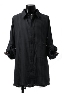 画像をギャラリービューアに読み込む, Aleksandr Manamis Tuck-Up Sleeve Shirt / CHECK & STRIPE (BLACK)