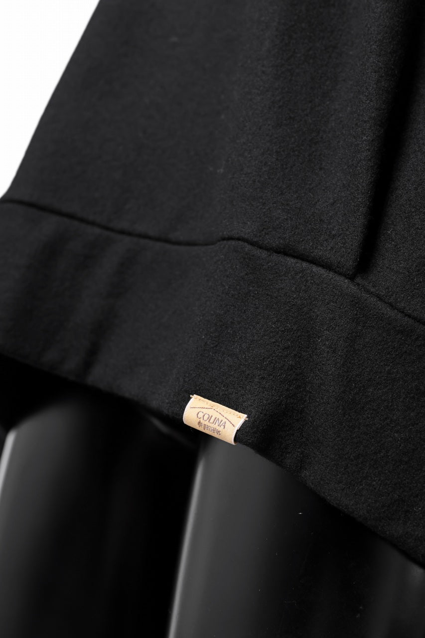 画像をギャラリービューアに読み込む, COLINA TUCK SWEAT TOP / SUPER 140s WASHABLE WOOL (BLACK)