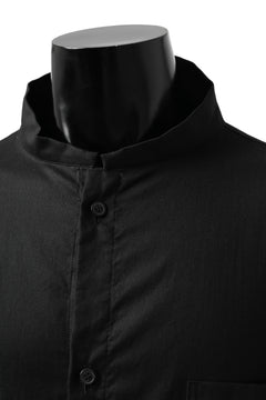 画像をギャラリービューアに読み込む, Y's STAND COLLAR LONG SHIRT / THIN TWILL (BLACK)