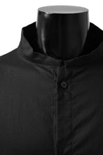 画像をギャラリービューアに読み込む, Y's STAND COLLAR LONG SHIRT / THIN TWILL (BLACK)