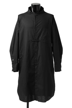 画像をギャラリービューアに読み込む, Y's STAND COLLAR LONG SHIRT / THIN TWILL (BLACK)