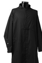 画像をギャラリービューアに読み込む, Y's STAND COLLAR LONG SHIRT / THIN TWILL (BLACK)