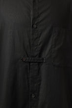 画像をギャラリービューアに読み込む, Y's STAND COLLAR LONG SHIRT / THIN TWILL (BLACK)
