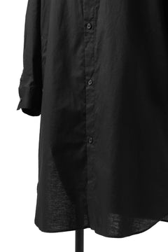 画像をギャラリービューアに読み込む, Y's STAND COLLAR LONG SHIRT / THIN TWILL (BLACK)