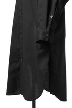 画像をギャラリービューアに読み込む, Y's STAND COLLAR LONG SHIRT / THIN TWILL (BLACK)