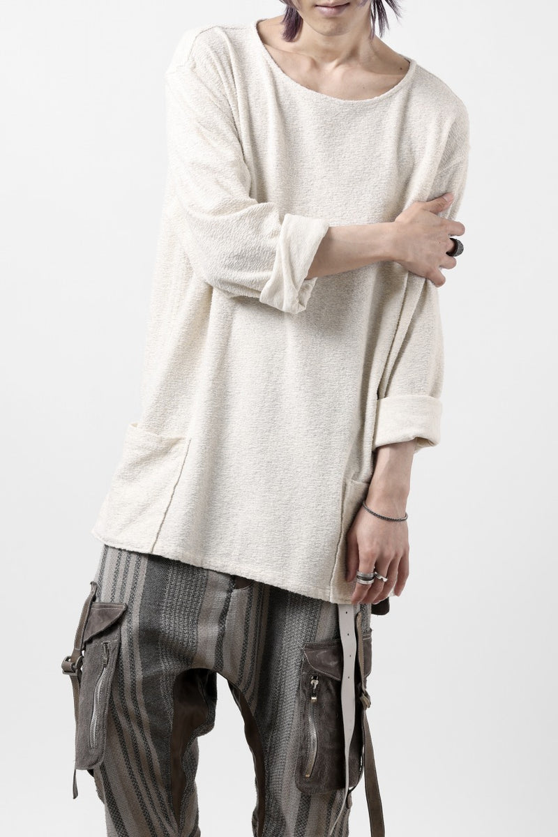 ISAMU KATAYAMA BACKLASH RANDOM PILE FABRIC L/S RELAXY TOPS (BEIGE