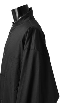 画像をギャラリービューアに読み込む, Y's STAND COLLAR LONG SHIRT / THIN TWILL (BLACK)