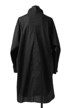 画像をギャラリービューアに読み込む, Y's STAND COLLAR LONG SHIRT / THIN TWILL (BLACK)