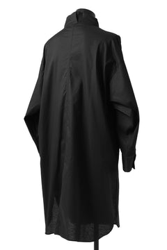 画像をギャラリービューアに読み込む, Y's STAND COLLAR LONG SHIRT / THIN TWILL (BLACK)
