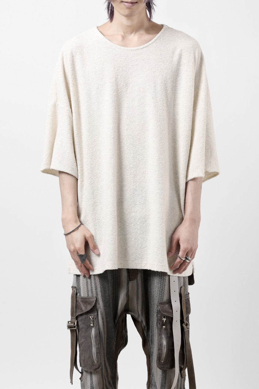 Load image into Gallery viewer, ISAMU KATAYAMA BACKLASH RANDOM PILE FABRIC SHORT SLEEVE CUT & SEWN (BEIGE)