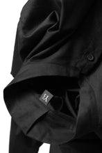 画像をギャラリービューアに読み込む, Y's STAND COLLAR LONG SHIRT / THIN TWILL (BLACK)