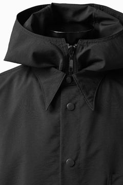 画像をギャラリービューアに読み込む, Y's....  HOODY LAYERED SHIRT ZIP BLOUSON / STRETCH TASSAH (BLACK)