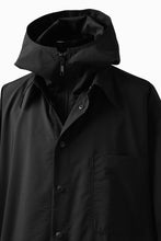 画像をギャラリービューアに読み込む, Y's....  HOODY LAYERED SHIRT ZIP BLOUSON / STRETCH TASSAH (BLACK)