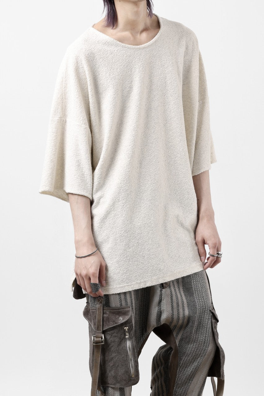 画像をギャラリービューアに読み込む, ISAMU KATAYAMA BACKLASH RANDOM PILE FABRIC S/S LOOSEY TOPS (BEIGE)