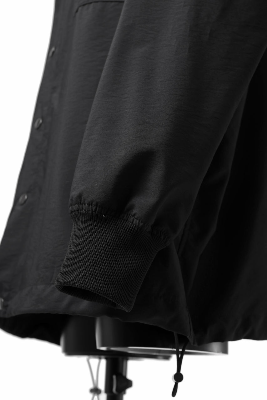 画像をギャラリービューアに読み込む, Y's....  HOODY LAYERED SHIRT ZIP BLOUSON / STRETCH TASSAH (BLACK)