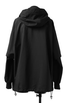 画像をギャラリービューアに読み込む, Y's....  HOODY LAYERED SHIRT ZIP BLOUSON / STRETCH TASSAH (BLACK)
