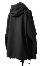 画像をギャラリービューアに読み込む, Y's....  HOODY LAYERED SHIRT ZIP BLOUSON / STRETCH TASSAH (BLACK)