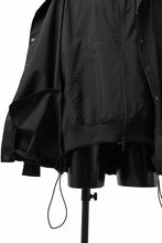 画像をギャラリービューアに読み込む, Y's....  HOODY LAYERED SHIRT ZIP BLOUSON / STRETCH TASSAH (BLACK)