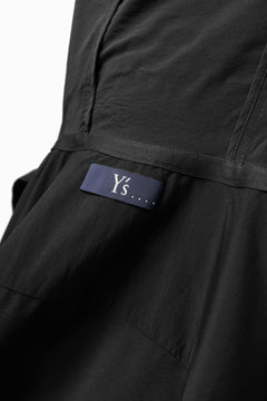画像をギャラリービューアに読み込む, Y's....  HOODY LAYERED SHIRT ZIP BLOUSON / STRETCH TASSAH (BLACK)