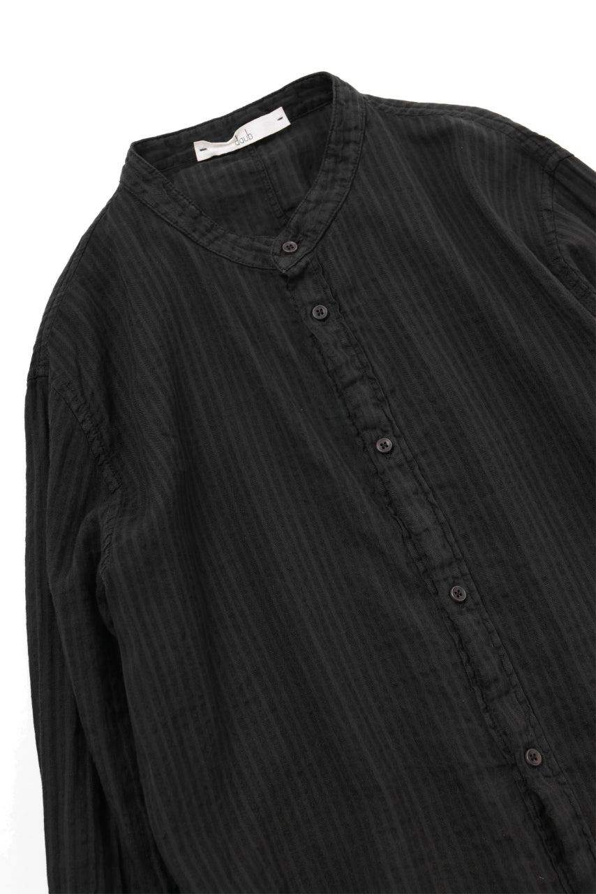 Load image into Gallery viewer, daub STRIPE LONG SHIRT / DYED SOFT TWILL (BLACK)