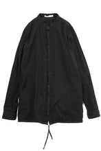 Load image into Gallery viewer, daub STRIPE LONG SHIRT / DYED SOFT TWILL (BLACK)