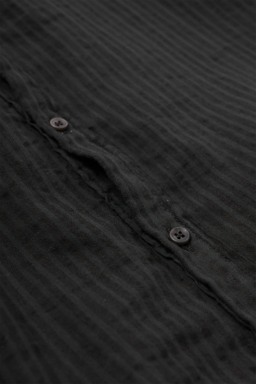 Load image into Gallery viewer, daub STRIPE LONG SHIRT / DYED SOFT TWILL (BLACK)