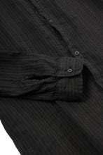 Load image into Gallery viewer, daub STRIPE LONG SHIRT / DYED SOFT TWILL (BLACK)