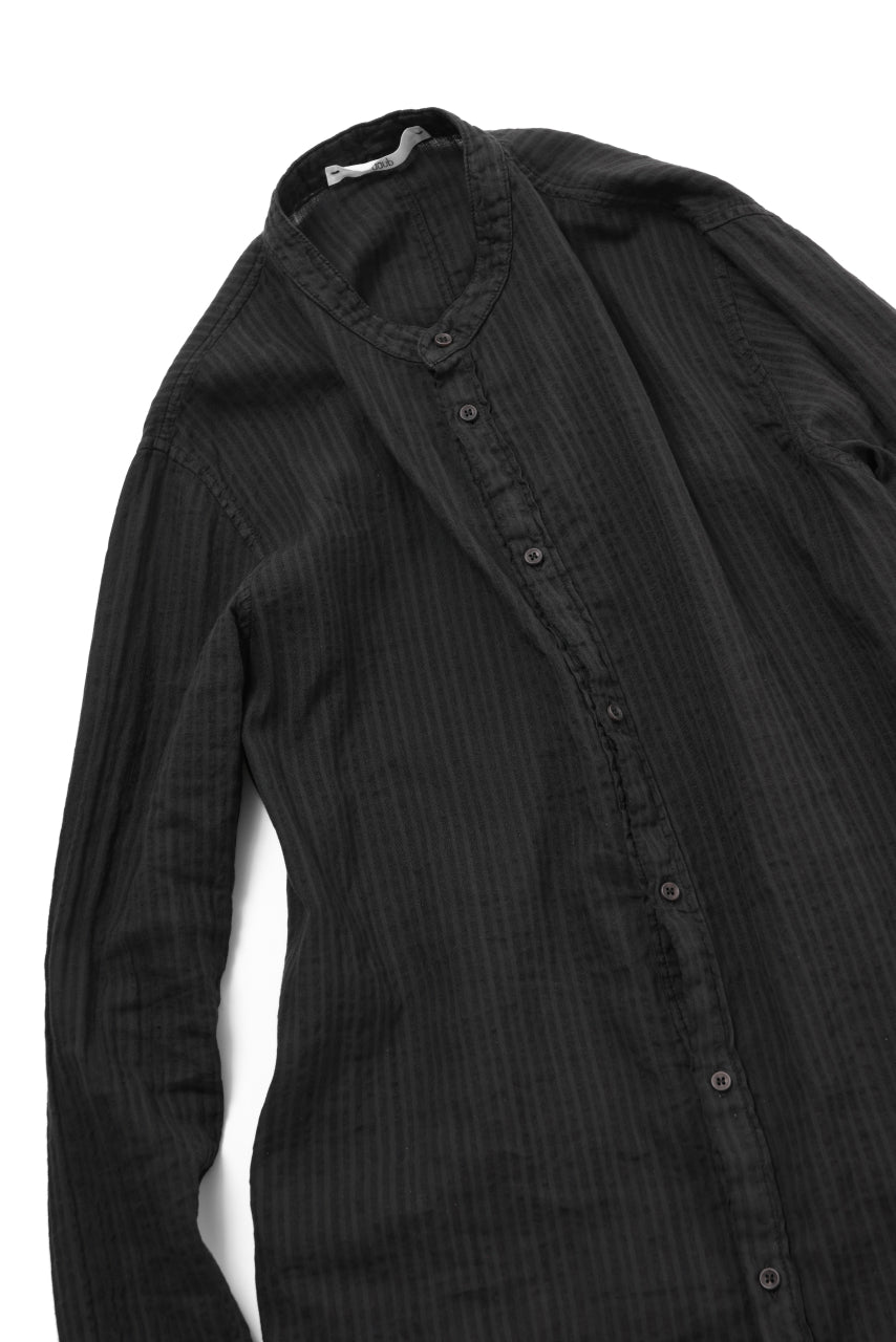 Load image into Gallery viewer, daub STRIPE LONG SHIRT / DYED SOFT TWILL (BLACK)