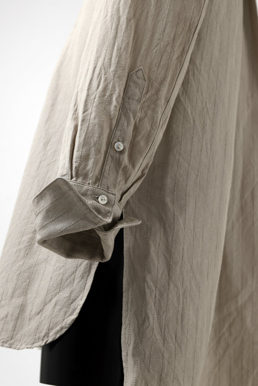 sus-sous shirts dress / C53 L47 dobby stripe washer (SILVER GREY)