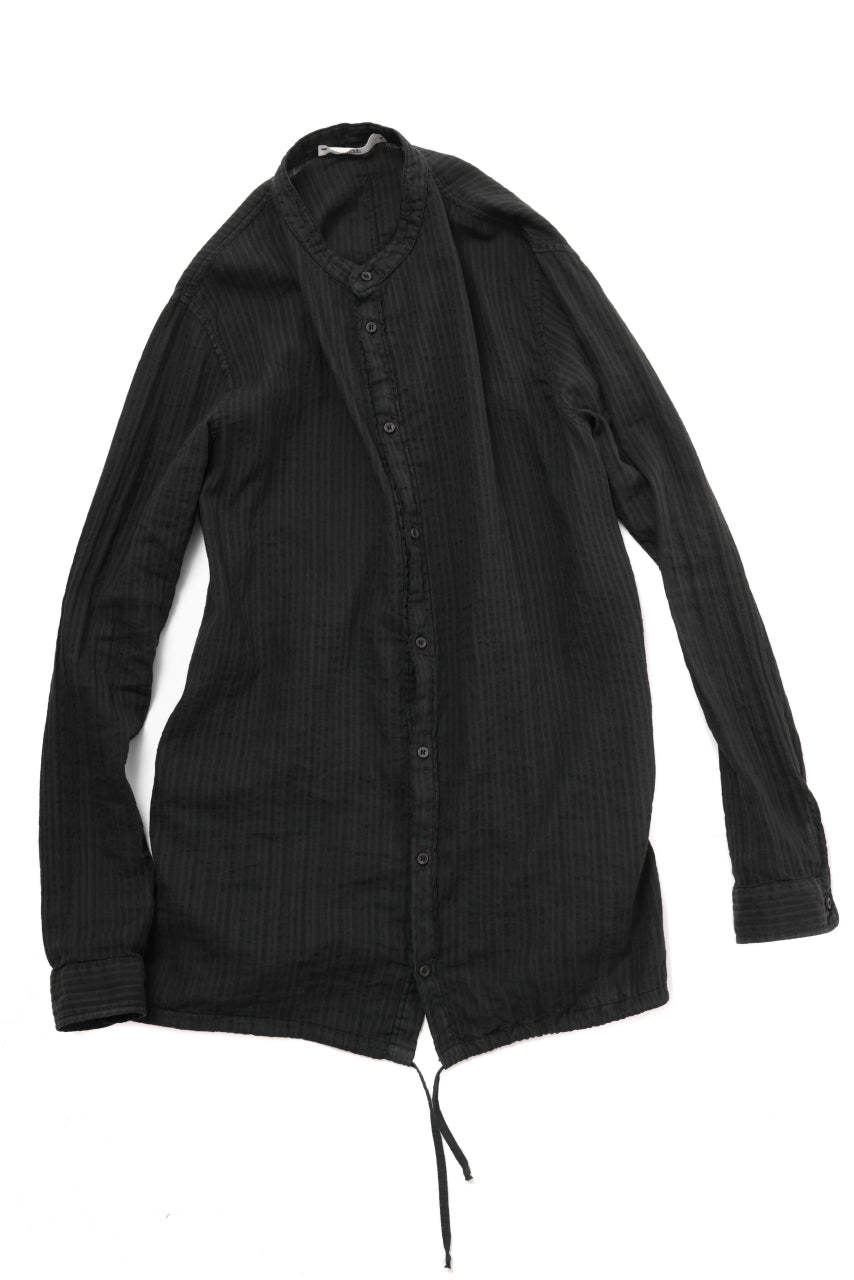 Load image into Gallery viewer, daub STRIPE LONG SHIRT / DYED SOFT TWILL (BLACK)