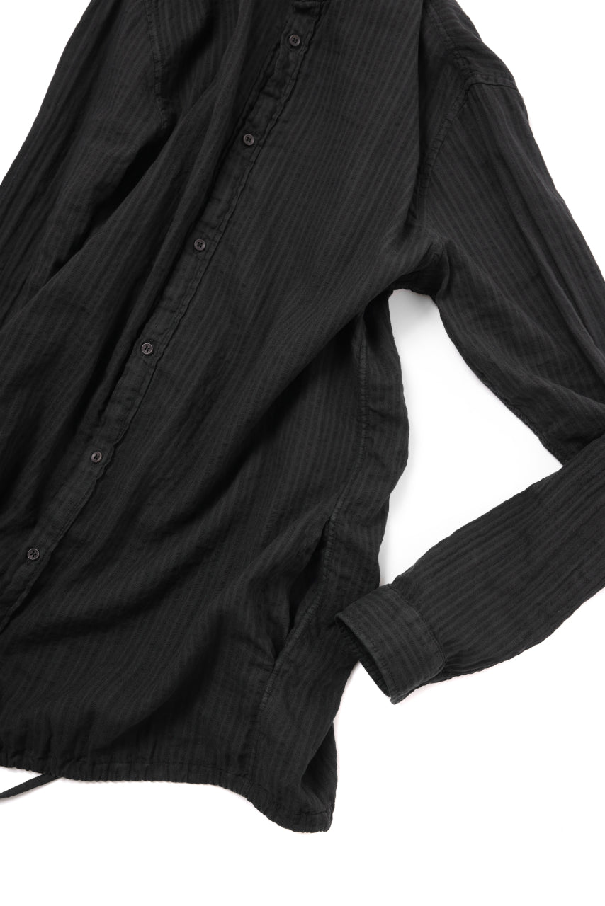 Load image into Gallery viewer, daub STRIPE LONG SHIRT / DYED SOFT TWILL (BLACK)