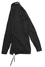 Load image into Gallery viewer, daub STRIPE LONG SHIRT / DYED SOFT TWILL (BLACK)