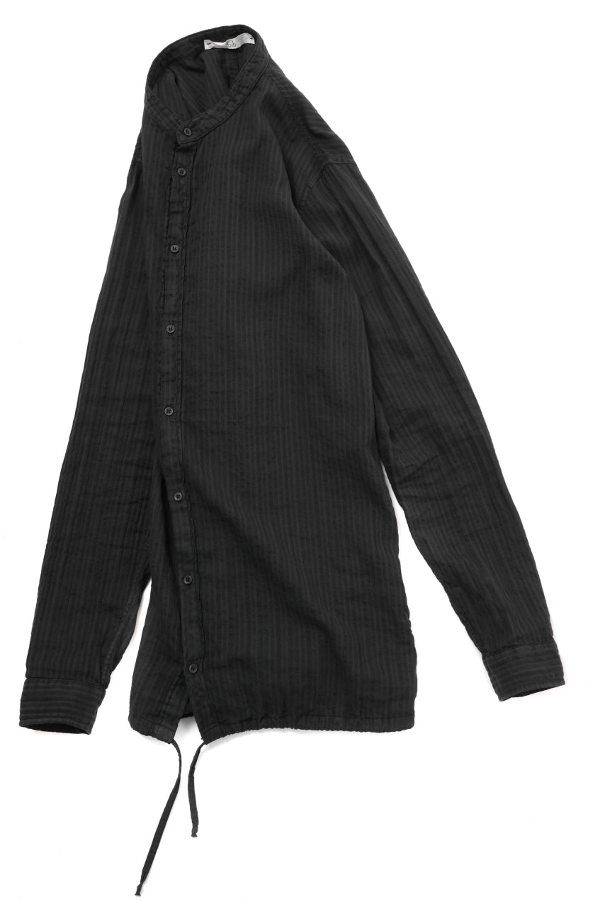 Load image into Gallery viewer, daub STRIPE LONG SHIRT / DYED SOFT TWILL (BLACK)