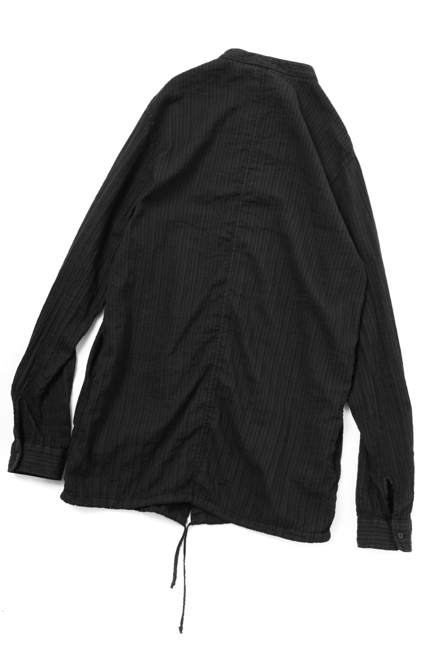 Load image into Gallery viewer, daub STRIPE LONG SHIRT / DYED SOFT TWILL (BLACK)