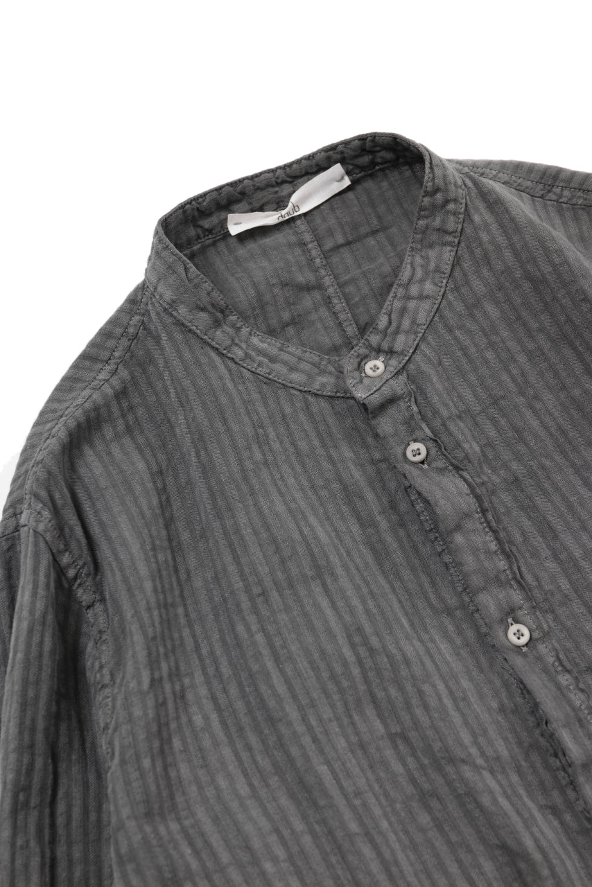 Load image into Gallery viewer, daub STRIPE LONG SHIRT / COLD DYED SOFT TWILL (GREY)