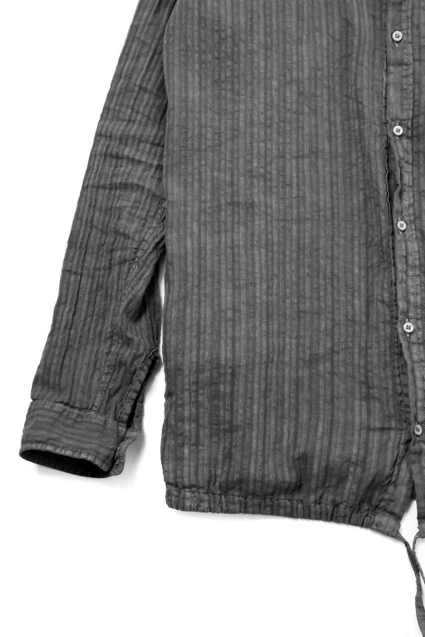 Load image into Gallery viewer, daub STRIPE LONG SHIRT / COLD DYED SOFT TWILL (GREY)