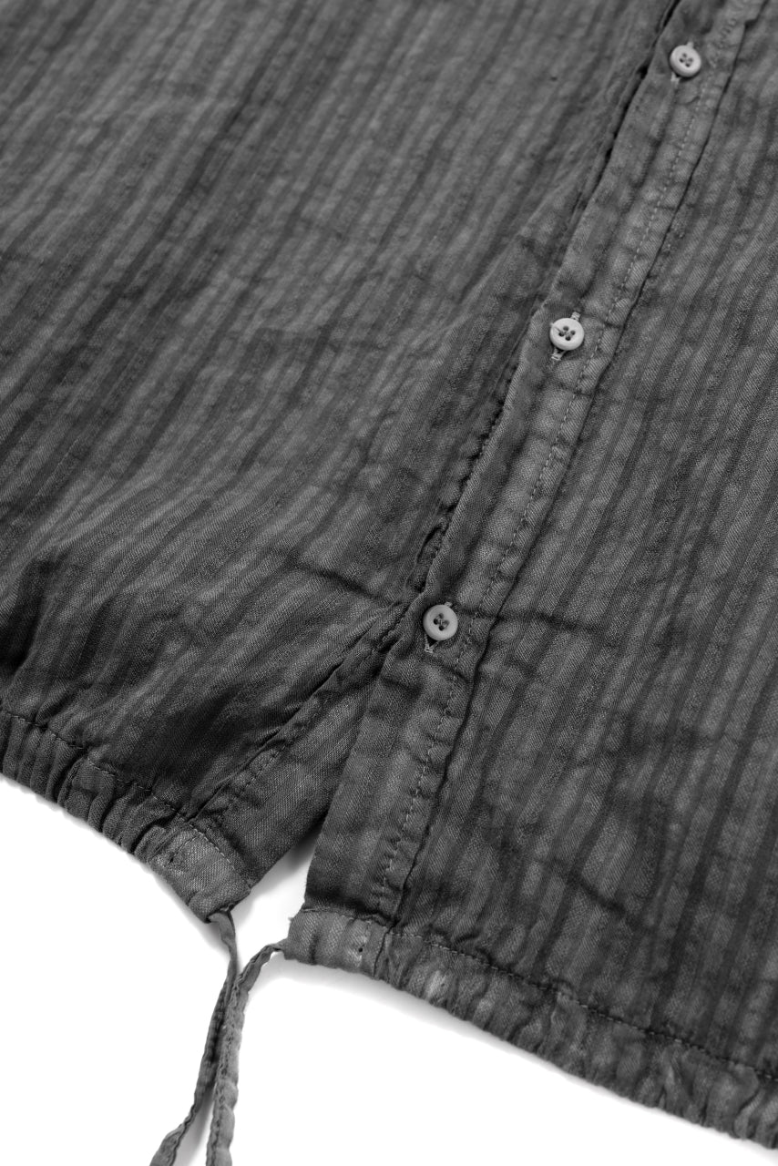 Load image into Gallery viewer, daub STRIPE LONG SHIRT / COLD DYED SOFT TWILL (GREY)