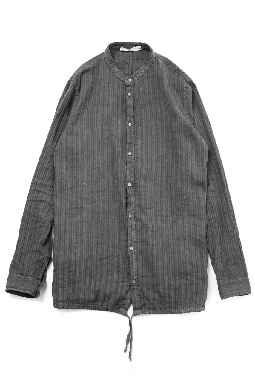 Load image into Gallery viewer, daub STRIPE LONG SHIRT / COLD DYED SOFT TWILL (GREY)