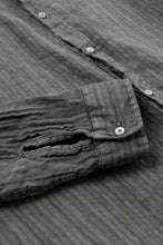 Load image into Gallery viewer, daub STRIPE LONG SHIRT / COLD DYED SOFT TWILL (GREY)