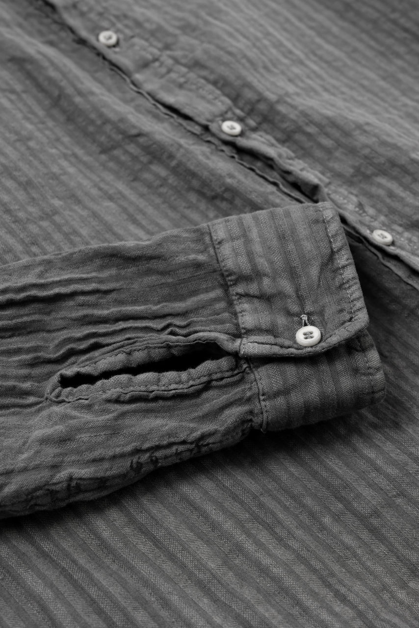 Load image into Gallery viewer, daub STRIPE LONG SHIRT / COLD DYED SOFT TWILL (GREY)