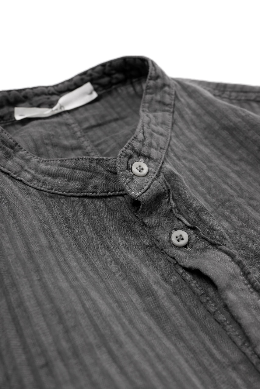 Load image into Gallery viewer, daub STRIPE LONG SHIRT / COLD DYED SOFT TWILL (GREY)