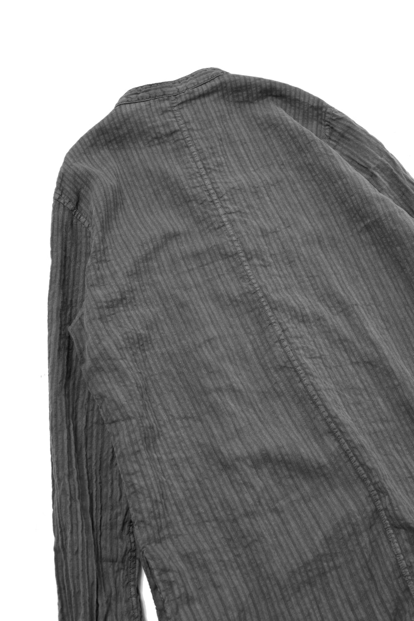 Load image into Gallery viewer, daub STRIPE LONG SHIRT / COLD DYED SOFT TWILL (GREY)
