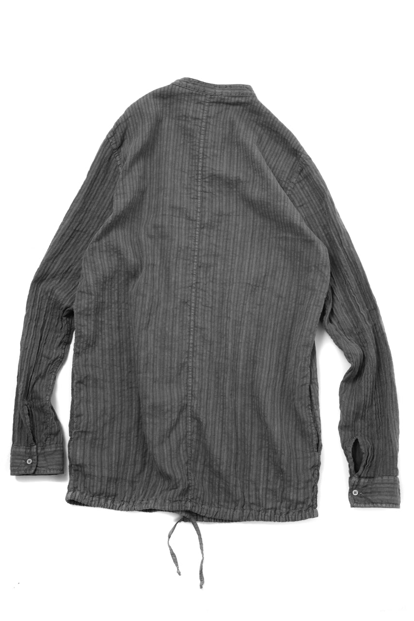 Load image into Gallery viewer, daub STRIPE LONG SHIRT / COLD DYED SOFT TWILL (GREY)