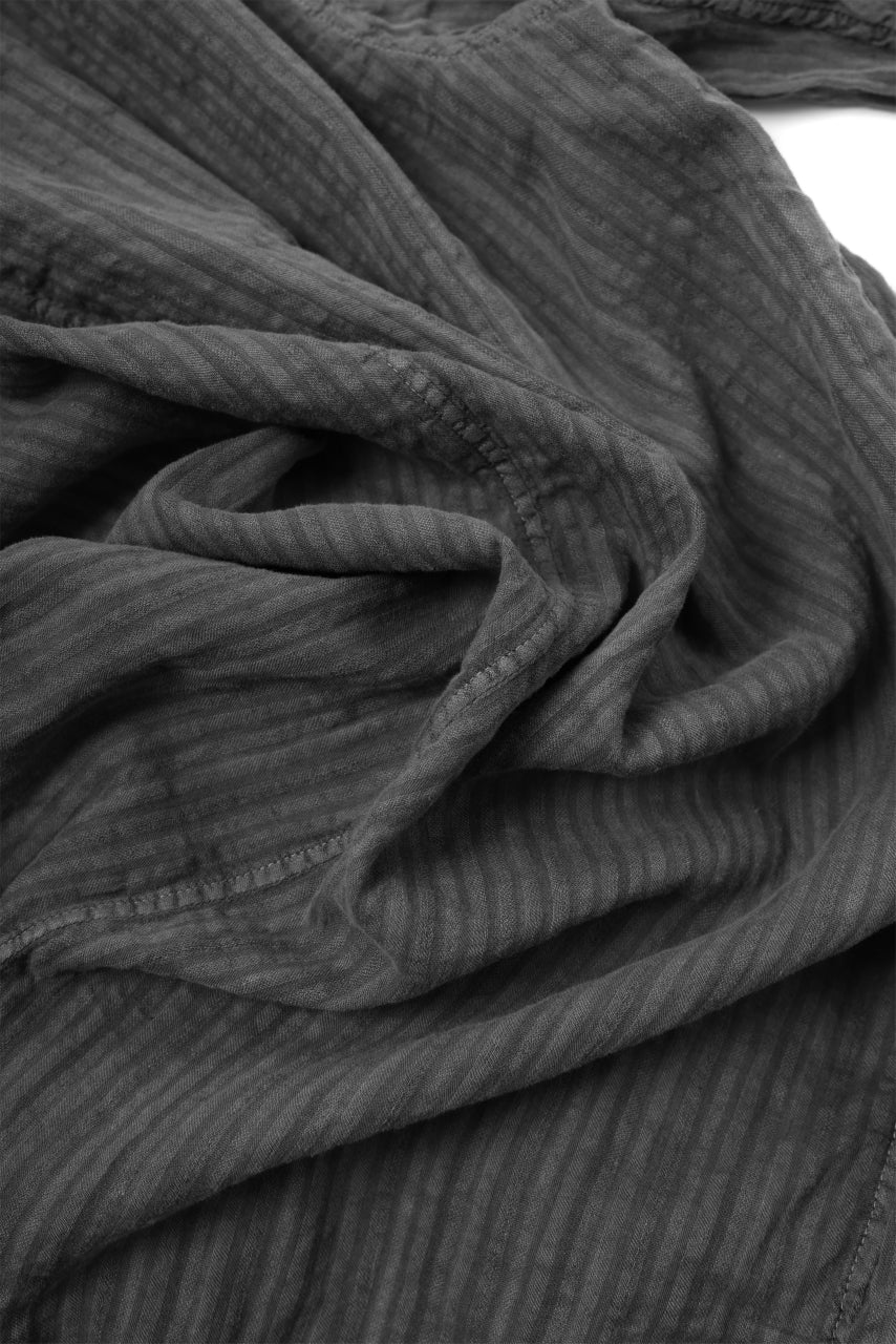 Load image into Gallery viewer, daub STRIPE LONG SHIRT / COLD DYED SOFT TWILL (GREY)