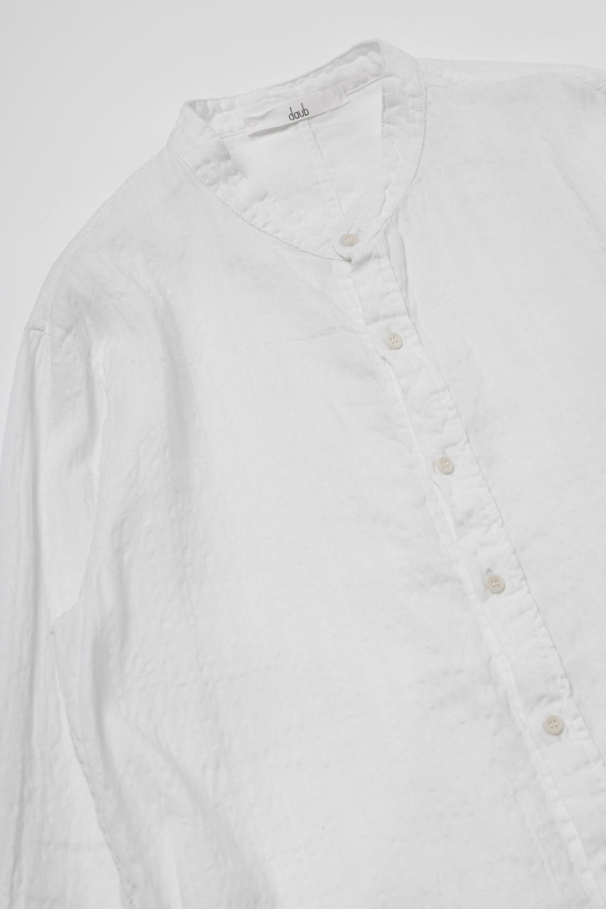 Load image into Gallery viewer, daub STRIPE LONG SHIRT / WASHED SOFT TWILL (WHITE)