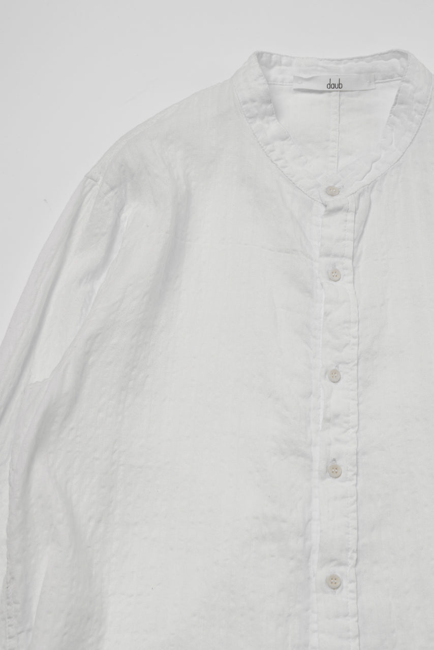 Load image into Gallery viewer, daub STRIPE LONG SHIRT / WASHED SOFT TWILL (WHITE)