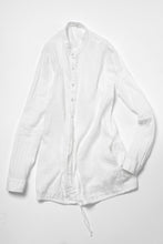 Load image into Gallery viewer, daub STRIPE LONG SHIRT / WASHED SOFT TWILL (WHITE)