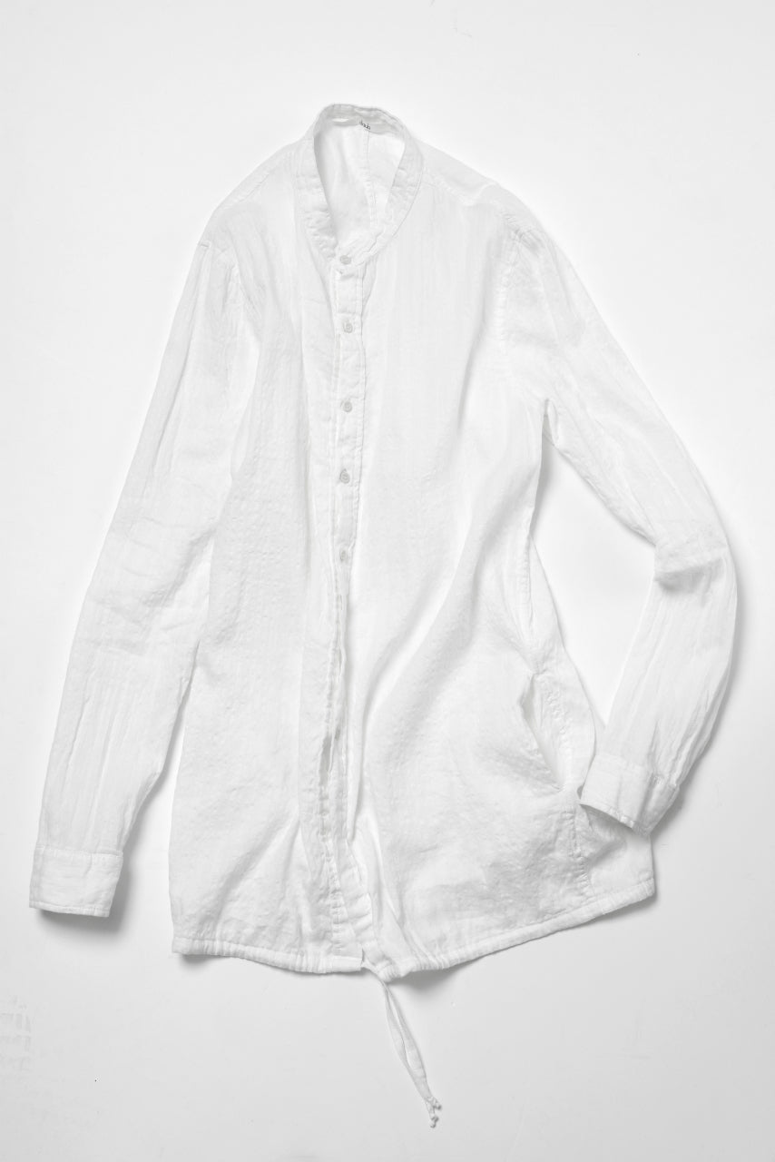 Load image into Gallery viewer, daub STRIPE LONG SHIRT / WASHED SOFT TWILL (WHITE)