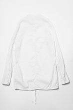 Load image into Gallery viewer, daub STRIPE LONG SHIRT / WASHED SOFT TWILL (WHITE)